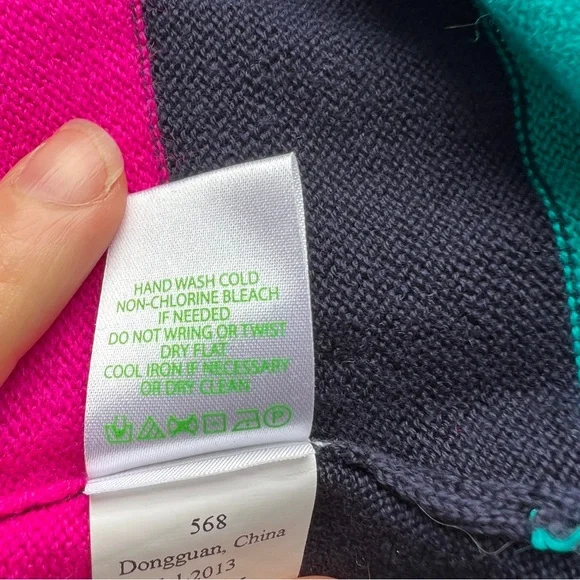 Lilly Pulitzer Isabella Mod Retro Colorblock Sweater Mini Dress Navy Pink Teal - Picture 6 of 7